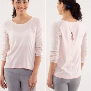 Lululemon Silver Lining Long Sleeve Pink Tee